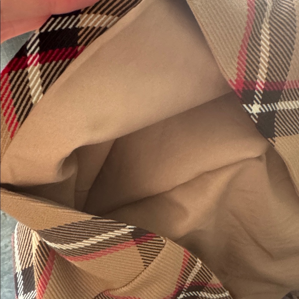 H&M Tan Brown Red Plaid Tan Skirt - Picture 10 of 12